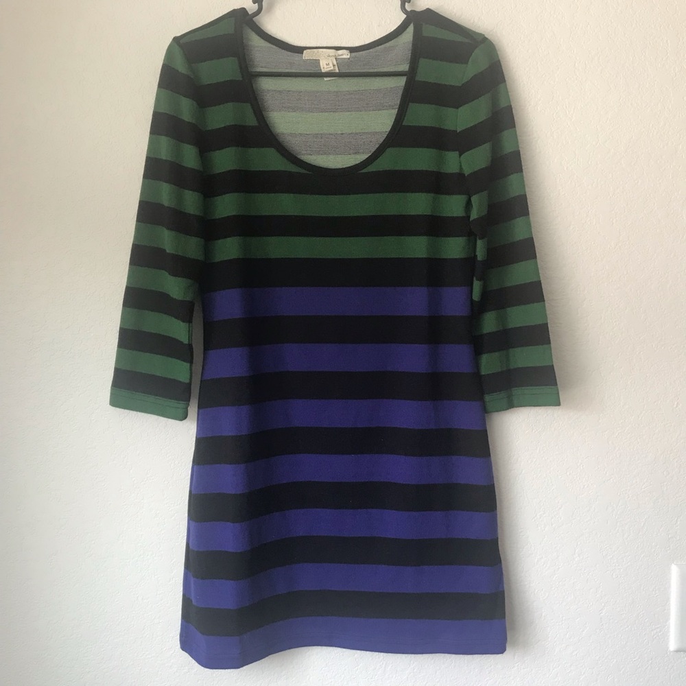 Striped Derek Heart Sweater Dress Long Sleeved